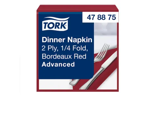 Tissue Servet 39x39cm 2-Laags 1/4 Vouw Burgundy 12x150st