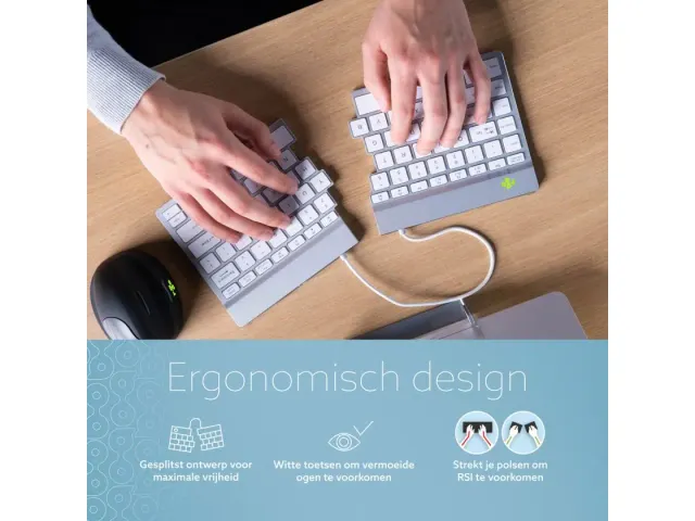 Toetsenbord R-Go Split Break QWERTY WL Wit