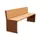 zitbank,B 1800mm,3latten,hout-zitting licht eikenhout,zitting H 450mm