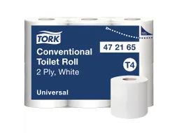Tork 472165 Traditioneel Toiletpapier Rol Wit T4 200 Vel 2-laags 48 Ro