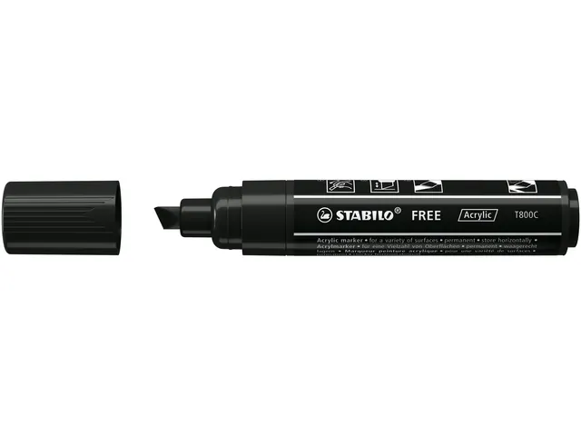 Acrylmarker STABILO Free Acrylic T800C zwart 2-10mm