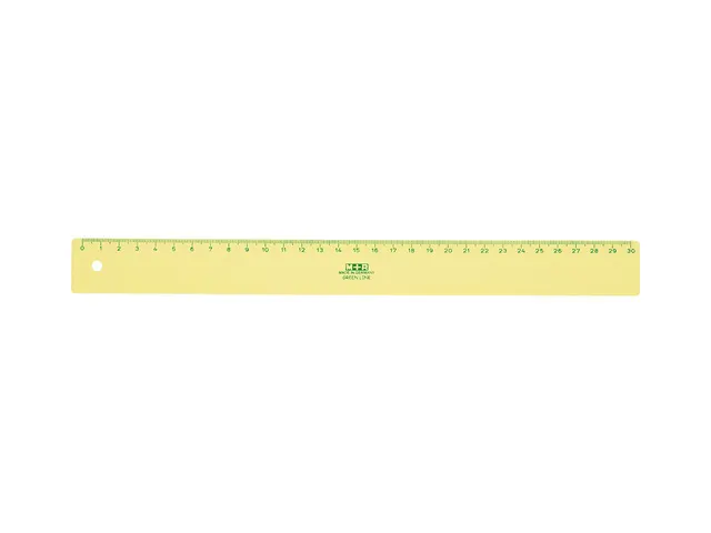 M+R plast. liniaal 30 cm GREEN LINE 30 cm bio materiaal assorti kleure