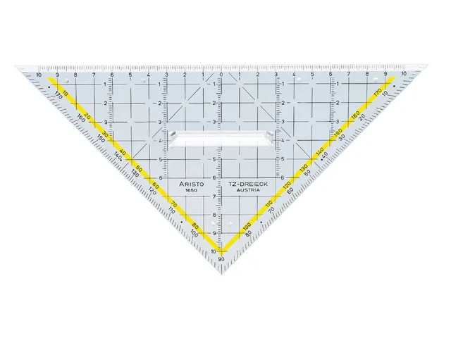 Geodriehoek Aristo 1650/2 225mm met greep transparant