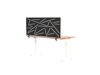 Akoestisch Bureaupaneel met patroon uitsnede 60x160cm Zwart - 2