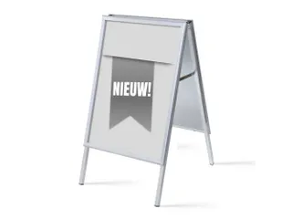 Stoepbord A1 complete set met print "NIEUW" Grijs - 1