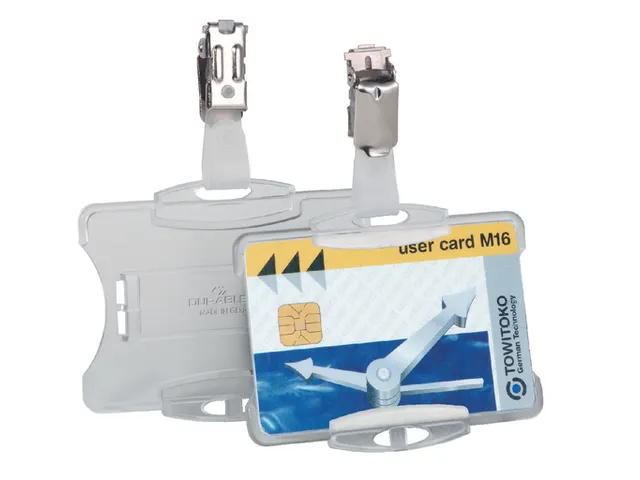 Veiligheidspashouder Durable 8118 open met clip 54x85mm