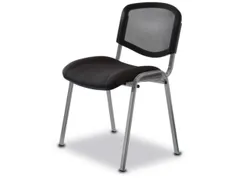 Buisstalen Stoelen Zitting Zwart Stof Netrug Zitting BxD 475x415mm