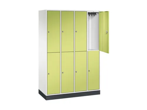 Dubbeldekse garderobekast,HxBxD 1950x1220x500mm,4x2vak.,vak B 260mm