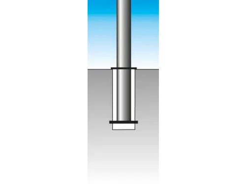 Trottoirpaal 900mm Ø 76mm Met Halve Kogel-kap Uitneembaar Ral 7021