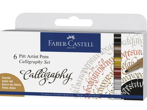Tekenstift Faber-Castell Pitt Artist Pen kalligrafieset 6x