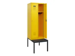 locker met bank,HxBxD 1950x600x815mm,2vak,vak B 300mm,cilinderslot