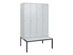 locker met bank,HxBxD 1950x1200x815mm,4vak,vak B 300mm,cil.-slot