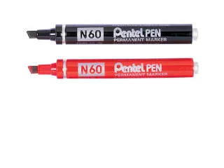 Viltstift Pentel N60 schuin zwart 1.5-5.5mm - 2