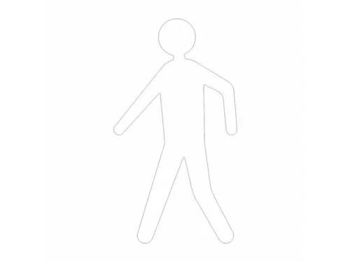 plaksymbool,voetganger,markering HxB 600x330mm,wit
