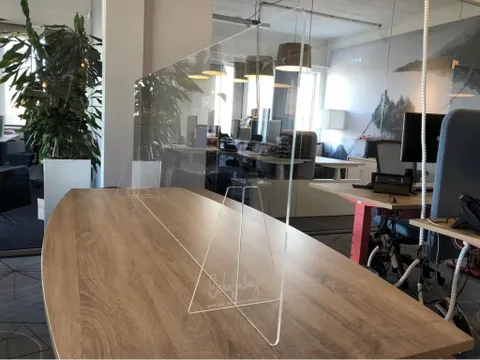 Plexio Scheidingswand Spatscherm Transparant Bureau 140x65cm BxH