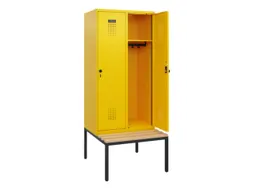 locker met bank,HxBxD 1950x800x815mm,2vak,vak B 400mm,draaigrendel