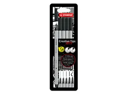 Creative Tips STABILO Arty assorti tips zwart blister à 5 stuks
