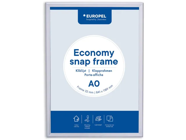 cadre porte-affiche Economy, 32 mm, ft A0, argent