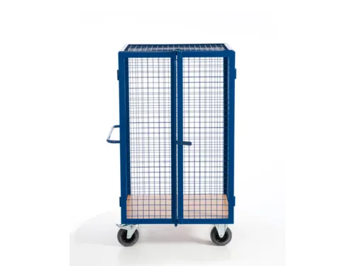 kastwagen,draagverm. 600kg,laadvl. LxB 980x700mm,houtplaat,3gaaswanden
