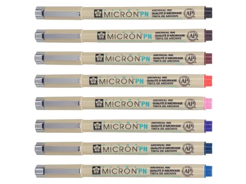 Fineliner Sakura Pigma Micron 0.4mm blister à 8 stuks assorti