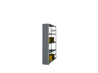 zijwand,v. inhaakstelling,HxD 2000x300mm,staal,RAL7035,perforatieplaat - 2