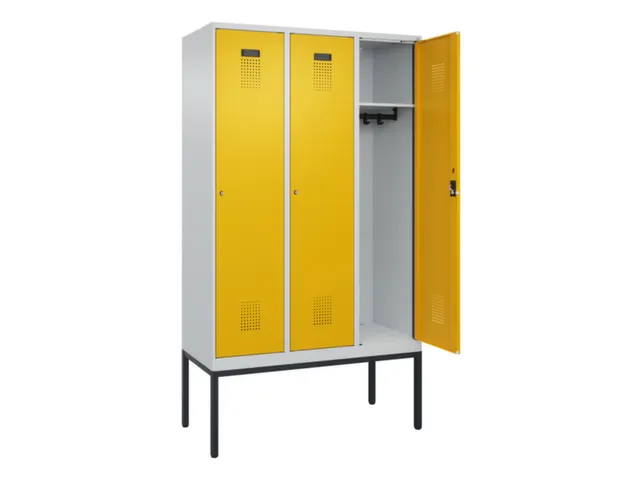 locker,HxBxD 2120x1200x500mm,3vak,vak B 400mm,cil.-slot,voetonderstel