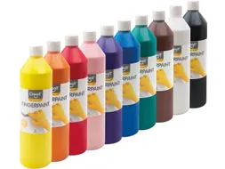 vingerverf Happy set met 10 flesjes 750 ml assorti
