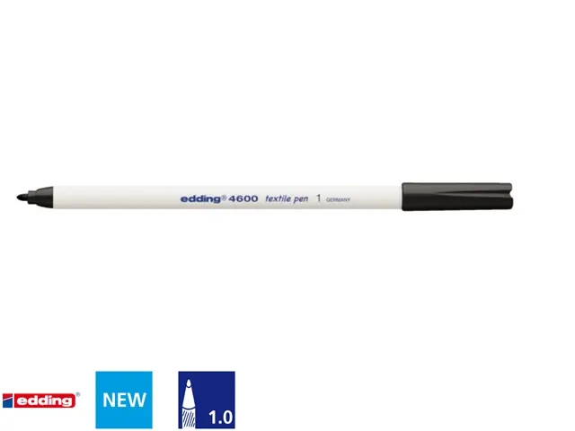 Viltstift edding 4600 textiel rond zwart 1mm