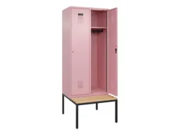 locker met bank,HxBxD 2120x800x815mm,2vak,vak B 400mm,cilinderslot