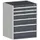 ladekast 1000x800x650mm 6laden zware lasten RAL7035 front RAL7016