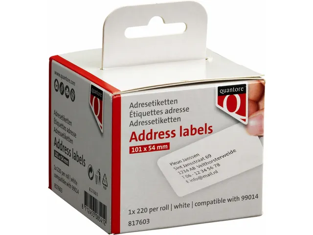 Labeletiket Quantore 99014 54x101mm adres wit