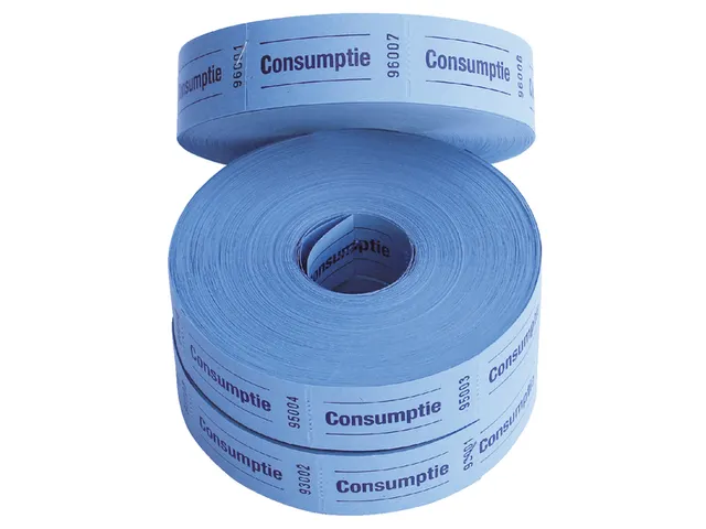 Consumptiebon Combicraft 57x30mm 2-zijdig 2x1000 stuks blauw