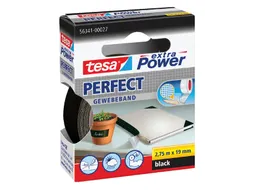 Plakband Tesa textiel 19mmx2.75m zwart