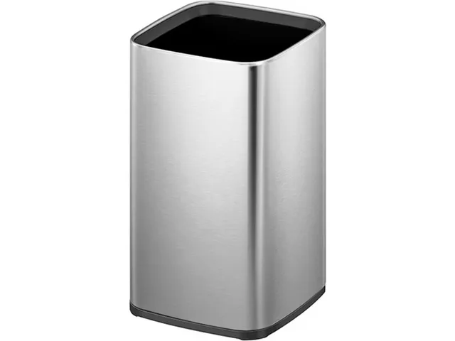 EKO Laguna Open top Prullenbak 12 Liter Zilver Mat RVS