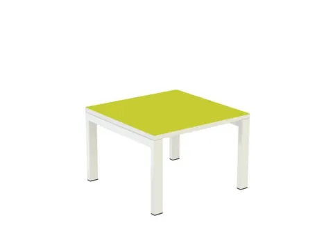 Bijzettafel 400X600X600Mm Vierkant Groen 4Voeten Wit Vierkante Buis