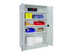 Vouwdeurkast 1950x1200x500mm 4legborden Verzinkt Ral7035 Front Ral7035