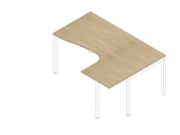 hoek-bureau,HxBxD 755x1600x1200mm,blad eiken,verdieping rechts