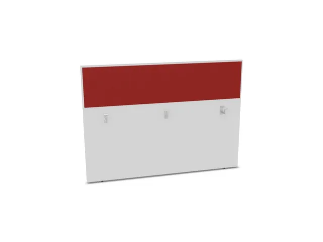 baliepaneel,v. bureau,aanbouw achter,B 1600mm,Bl-wit,BN4011-rood