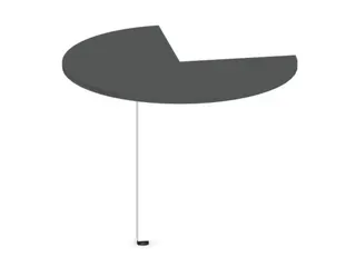 aanbouwtafel,i.h.v.,HxØ 720-840x1000mm,driekwartrond,MS-donkergrijs - 1