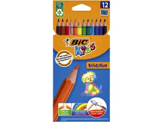Kleurpotloden BicKids Evolution assorti etui à 12 stuks - 1