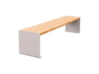 zitbank,B 1800mm,3latten,hout-zitting licht eikenhout,zitting H 450mm - 2