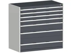 ladekast 1200x1300x650mm 7laden zware lasten RAL7035 front RAL7016