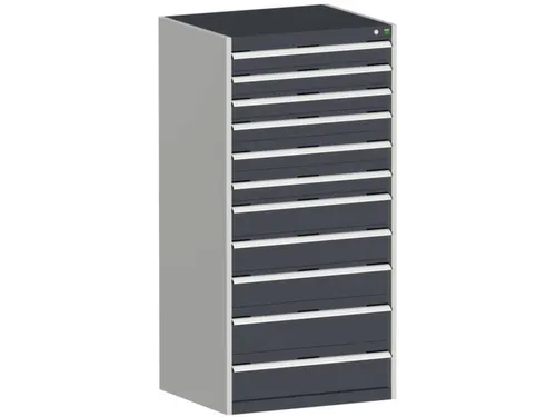 ladekast HxBxD 1600x800x650mm 11laden RAL7035 front RAL7016