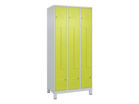 Z-garderobekast,HxBxD 1950x900x500mm,vak B 150/300mm,cil.-slot,voeten