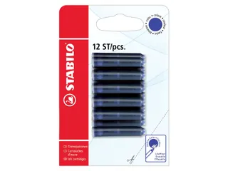Inktpatroon STABILO blauw blister à 12 stuks - 1