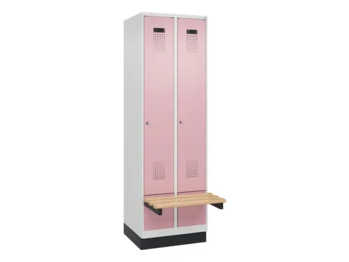 locker met bank,HxBxD 1950x600x815mm,2vak,vak B 300mm,cilinderslot