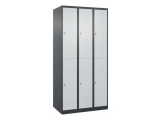 dubbeldekse locker,HxBxD 1850x900x500mm,3x2vak.,vak B 300mm,cil.-slot - 1