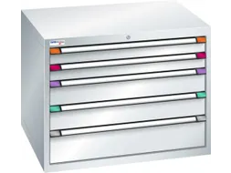 ladekast 800x1005x695mm 5laden cilinderslot RAL7035 front RAL7035