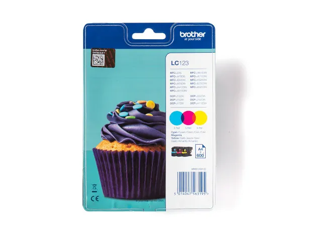 Inktcartridge Brother LC-123RBWBP 3 kleuren CMY
