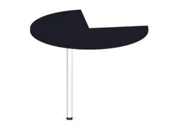 aanbouwtafel,i.h.v.,HxØ 720-840x1000mm,driekwartrond,CC-zwart
